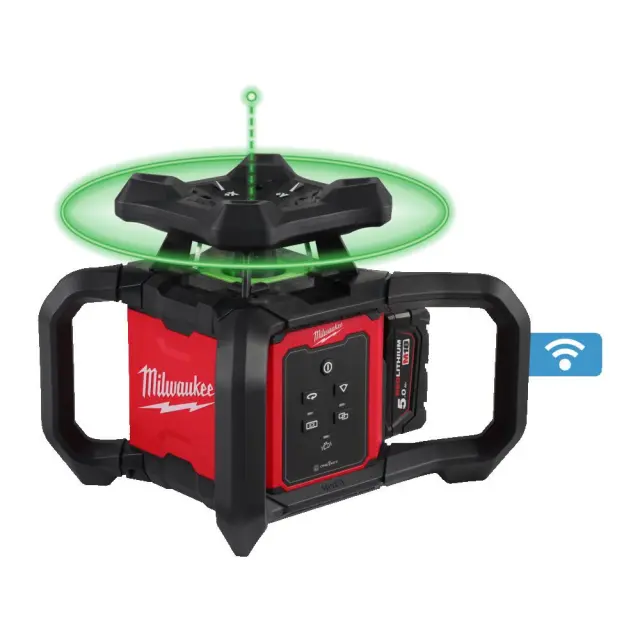 Milwaukee 4933493194 - LASER Περιστροφικό Οριζόντιο/Κάθετο M18 RLOHVG300-501C MW με 1 Μπαταρία 5Αh + Φορτιστή σε Βαλίτσα Μεταφοράς 2
