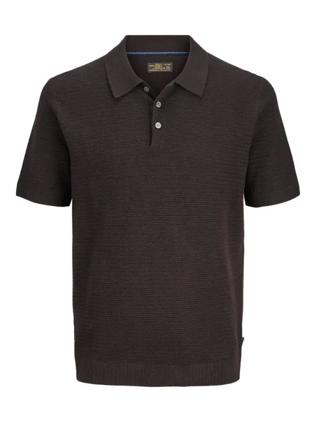 JPRBLURILEY KNIT POLO SS SN - Ganache