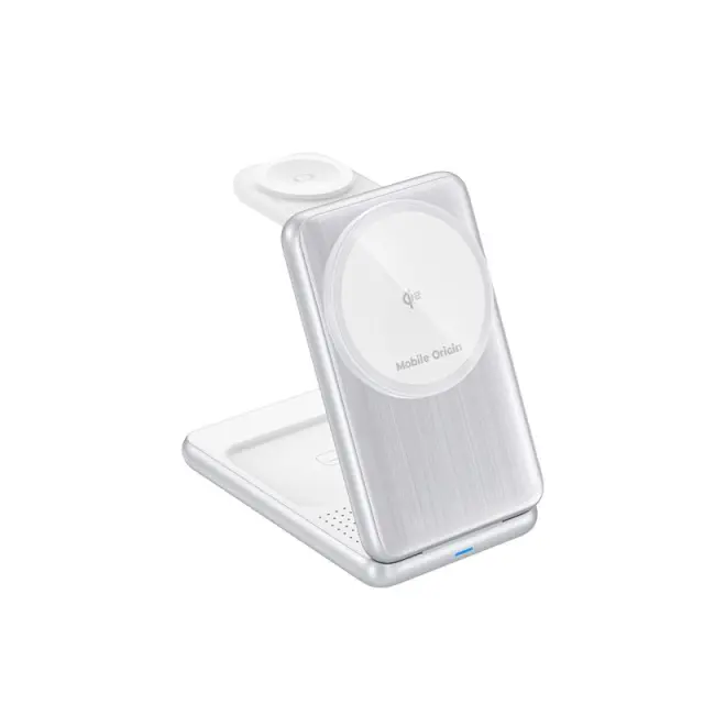Mobile Origin 3in1 Foldable Qi2 Charger PW8, silver 3
