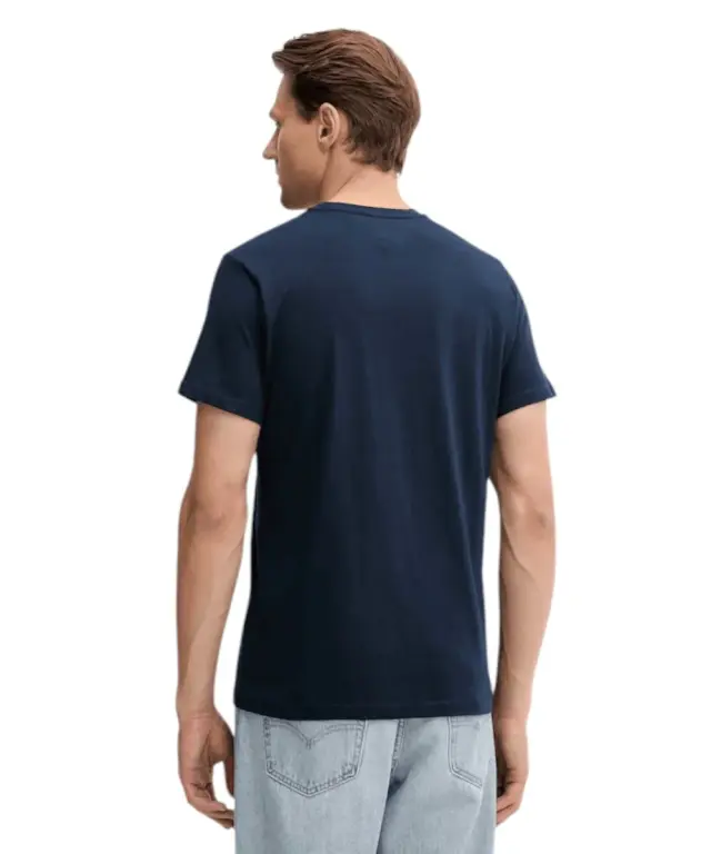 Tommy Hilfiger - Ανδρικό T-shirt Th Essential Flag Tee Regular Fit DM0DM20740-C1G Μπλε Σκούρο 2