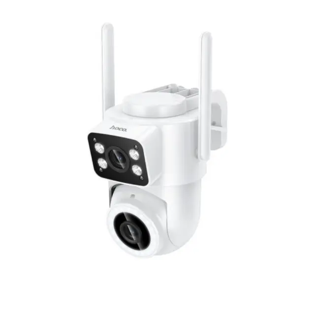 Wi-Fi Κάμερα Ασφαλείας Hoco D9 Outdoor PTZ Full HD Dual Camera με IR-CUT για Καταγραφή με ή Χωρίς Φωτισμό TF Κάρτα εως 128Gb