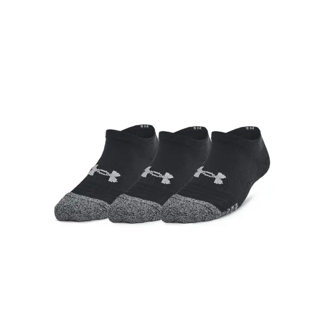 Under Armour Youth Unisex Heatgear 3 Pack No Show Socks Μαύρο 1375584-001 (Under Armour) - Medium