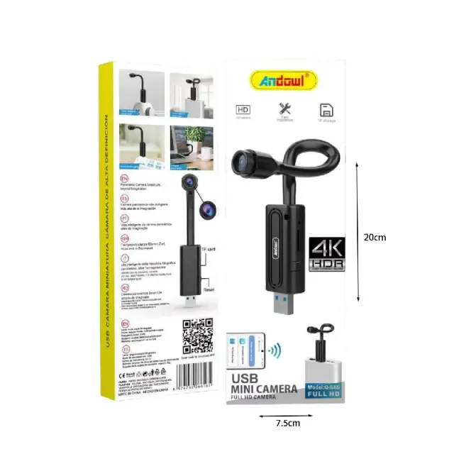 Andowl Mini USB Κάμερα Q-SX6 Full HD 4K με υποδοχή Micro Sd - USB Mini Camera z774210 2