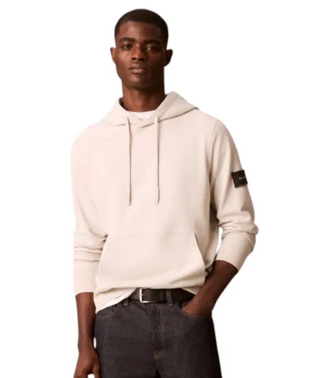 Calvin Klein - Ανδρικό Μακρυμάνικο Φούτερ 350terry Badge Hoodie LV04RJ201G-PDJ Μπεζ