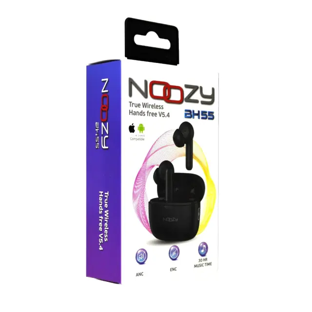 Wireless Hands Free Noozy BH55 V5.4 με ANC + ENC για Μείωση Εξωτερικού Θορύβου 30 ώρες Αναπαραγωγής 6 ώρες Ομιλίας Μαύρο 3