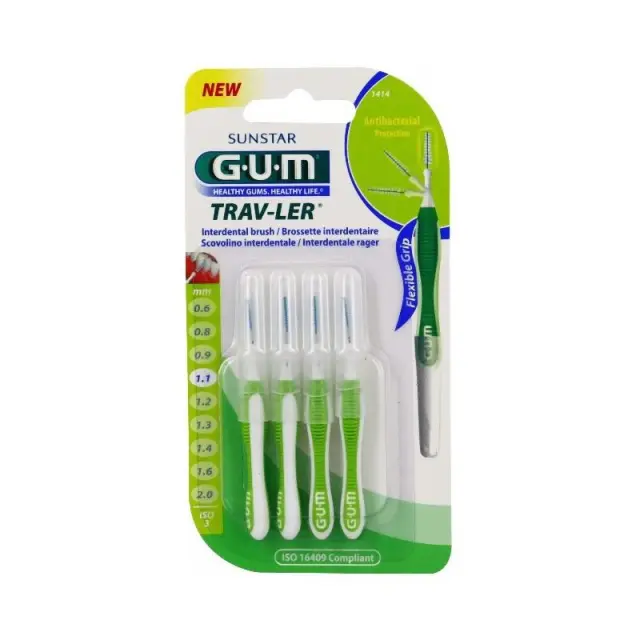 Gum 1414 Trav-ler Ultra Fine Tapered Μεσοδόντια Βουρτσάκια 1,1mm, 6τμχ