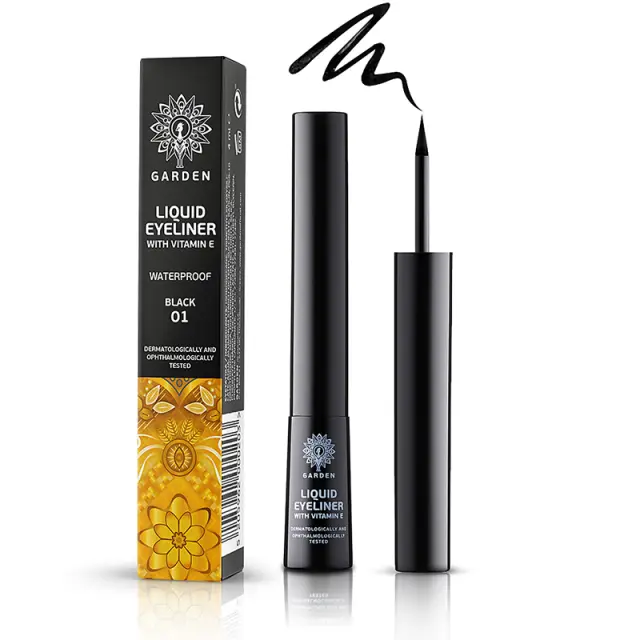 Garden Liquid Eyeliner Waterproof with Vitamin E 4ml - Black 01 2