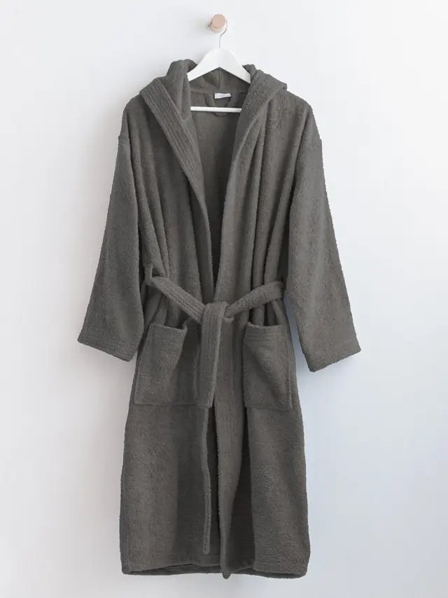 Μπουρνούζι Με Κουκούλα Bathrobe Collection Classic Coal Xl Palamaiki
