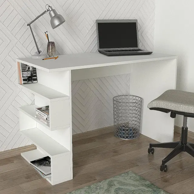 Γραφείο CLEORA Λευκό Μοριοσανίδα/Μελαμίνη 120x60x74cm 3