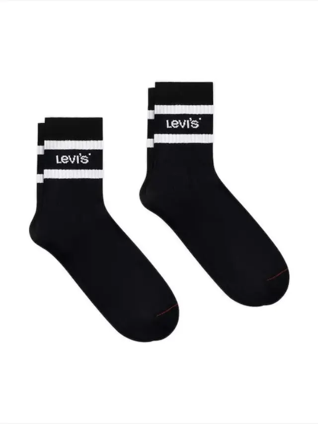 Levi's Uni Short Cut Sport Stripe Socks Μαύρο Black - 43/46 2