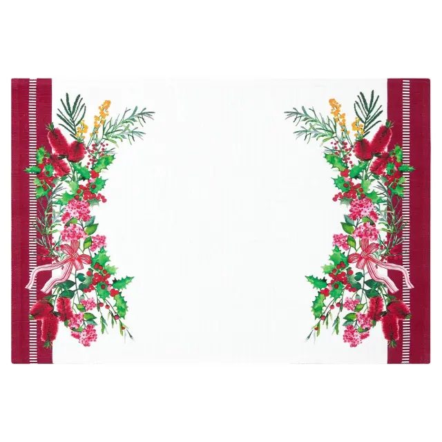 Maxwell & Williams Festive Flor Cotton Placemat Σουπλά Βαμβακερό 45X30Cm Κόκκινο/Λευκό