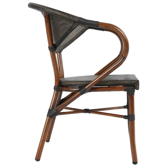 ΠΟΛΥΘΡΟΝΑ ΑΛΟΥΜΙΝΙΟΥ BAMBOO ΚΑΦΕ ΜΕ TEXTLINE FB95025 60,5x59x81 cm 3