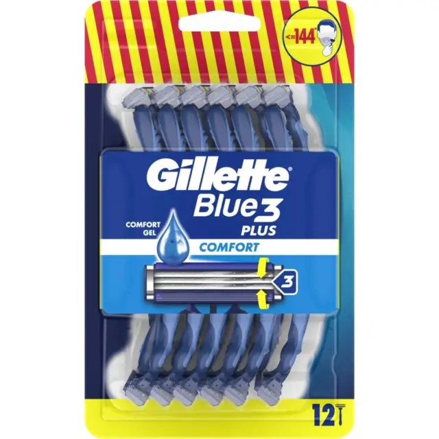 Gillette Blue 3 Plus Comfort Blister Ξυραφάκια μιας Χρήσης 12τμχ