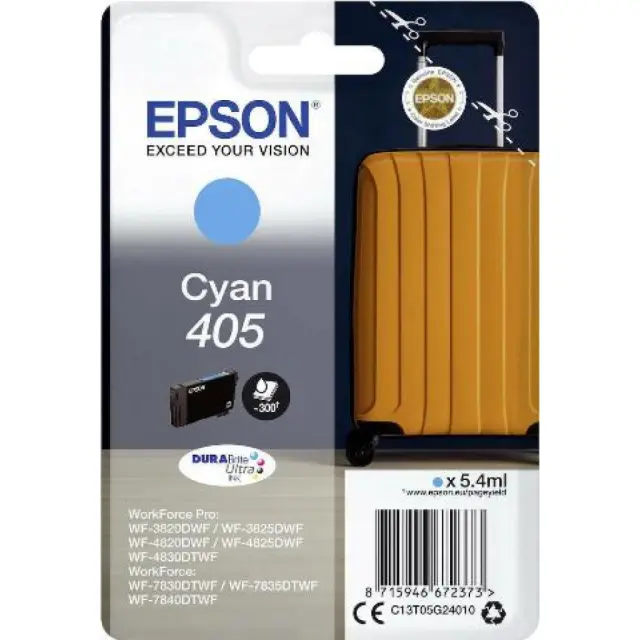 Epson 405 Γνήσιο Μελάνι Εκτυπωτή InkJet Κυανό (C13T05G24010)