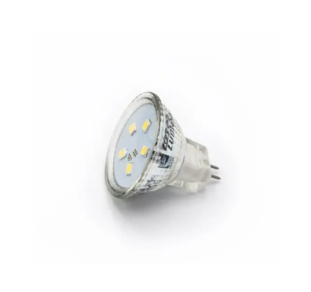 LED ΛΑΜΠΑ MR11 ΓΥΑΛΙΝΟ 2W 12VAC/DC 105° ΨΥΧΡΟ 6200Κ