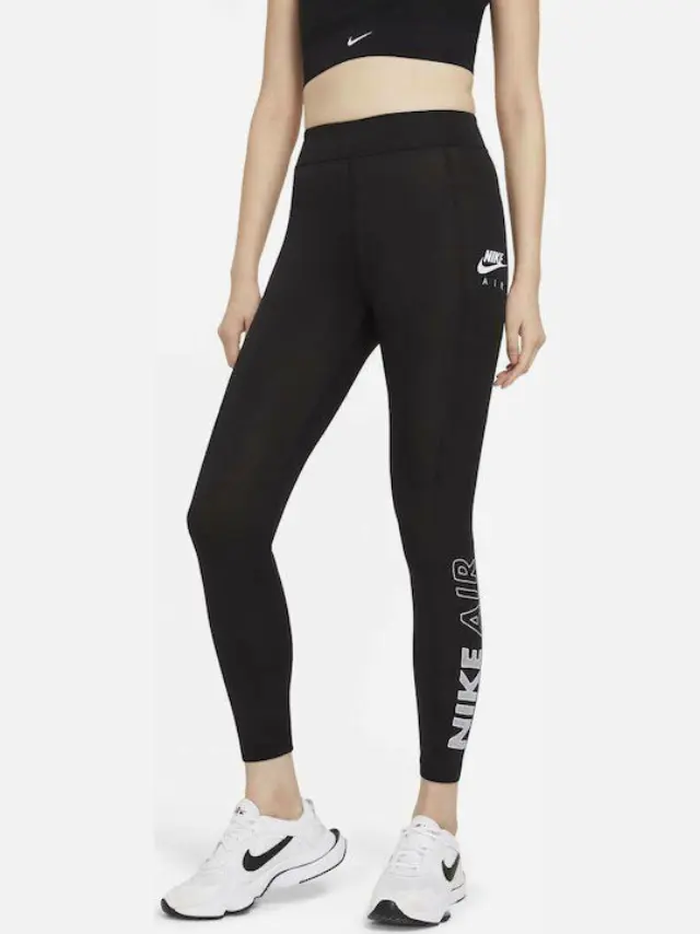 Nike Air Running Γυναικείο Cropped Κολάν CZ8622-010 Μαύρο - M