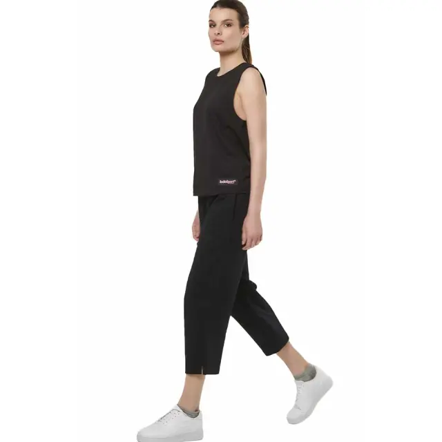 Body Action Women's Crop Wide-Leg Pants Μαύρο 021531-01 (Body Action) - Medium 3