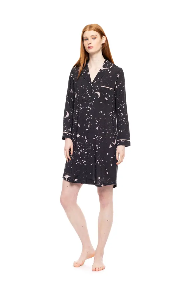 W1809 - Type - NIGHTGOWN BUTTONED ROSE NIGHT SKY 2