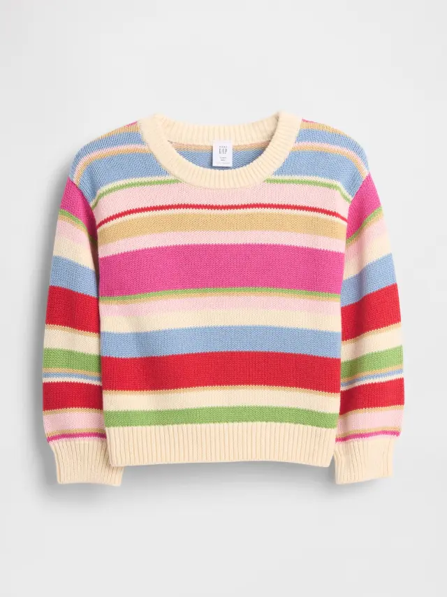 Βρεφικό & Νηπιακό Crewneck Πουλόβερ Happy stripe - 12-18M