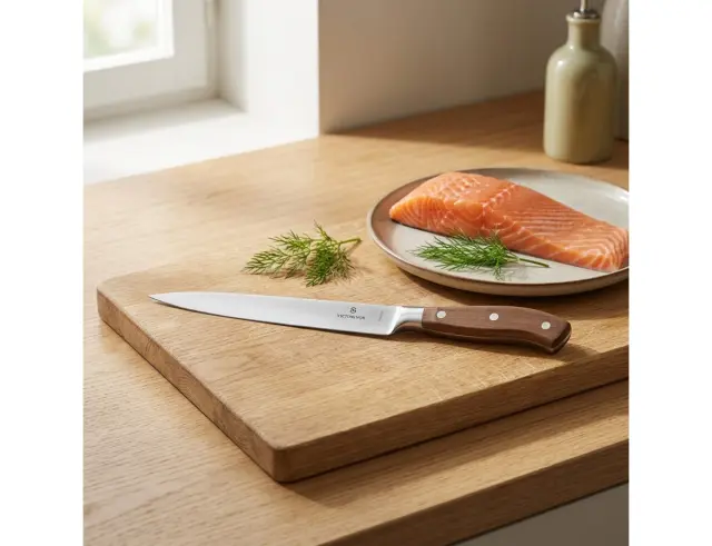 Μαχαίρι Φιλεταρίσματος Victorinox Grand Maitre με ξύλινη λαβή και μήκος λεπίδας 20cm - Σε ειδική συσκευασία δώρου7.7210.20G