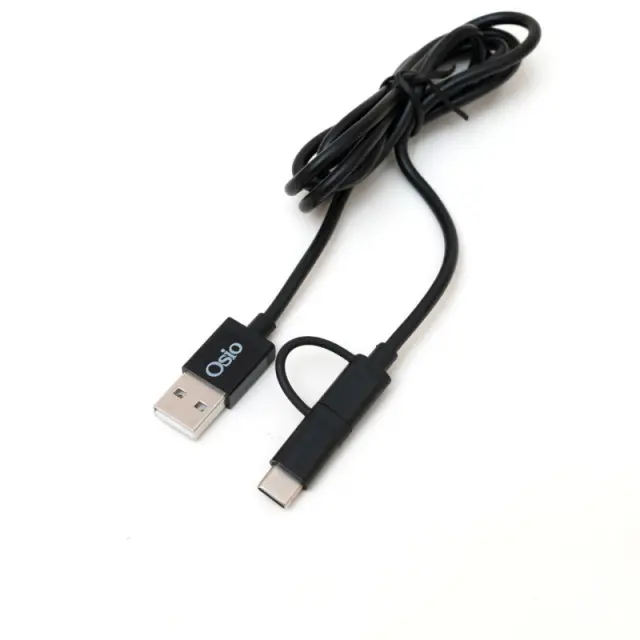 Καλώδιο USB Σε Micro Usb Και USB Type C Με Αντάπτορα 1m OSIO OTU-495B 3