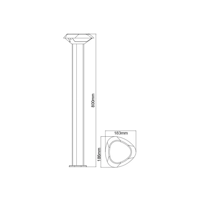 LED SMD POST LUMINAIRE 7W 520LM 330° 230V AC 3.000K DARK GREY CRI80 IP54 30.000HRS / LG3803G-800 2