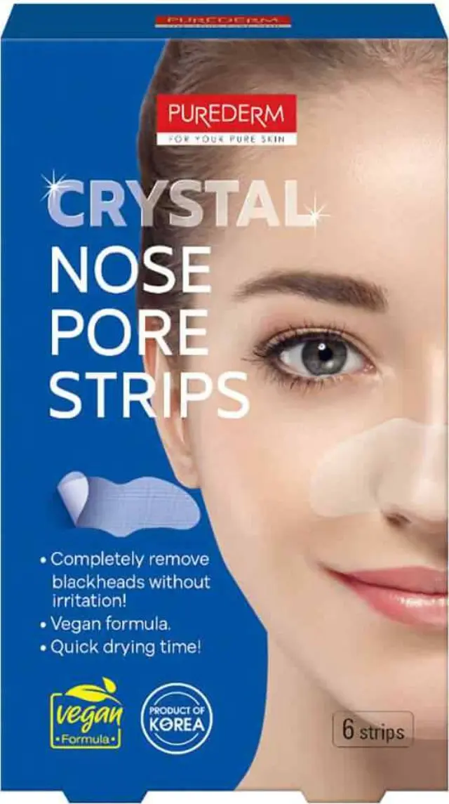 Purederm Crystal Nose Pore Strip Vegan Ταινίες Καθαρισμού Πόρων Μύτης 6τμχ