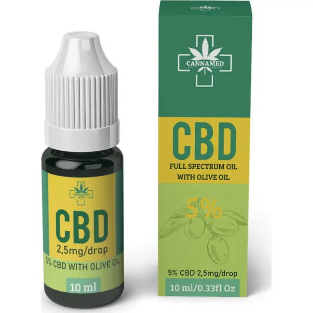 Cannamed Έλαιο Κάνναβης για Μείωση άγχους με 5% CBD 10ml Olive Oil 2