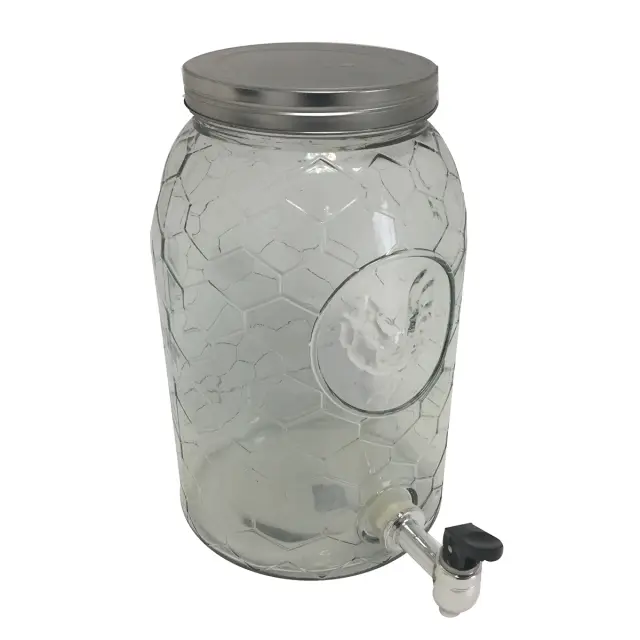 Γυάλα Σαγρέ Inox Καπάκι & Βρύση 6.5lt 19x30.6cm