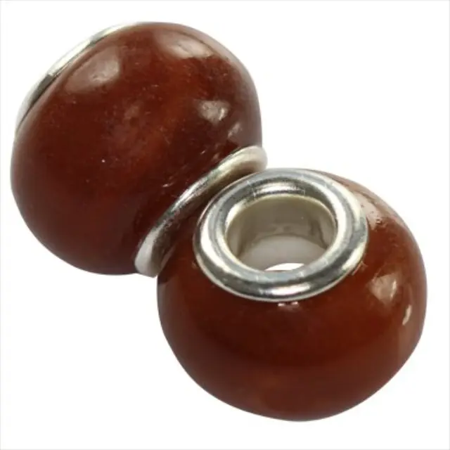 Χάντρα Modular Ceramic Brown 10x13mm - 5τεμ