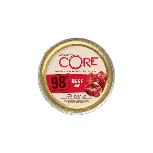 Wellness Core Cat Adult Πατέ 98% Μοσχάρι 85gr Μονόχρωμο