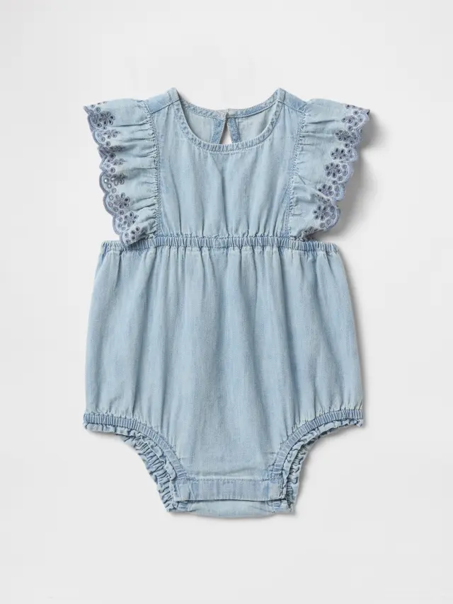 Βρεφική Denim με Βολάν Bubble Σαλοπέτα Σορτς Medium wash - 18-24M