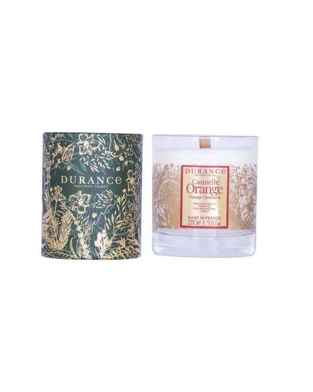 Durance candle Orange Cinnamon- Noel 2024-Αρωματικό Κερί με ξύλινο φυτίλι 280g