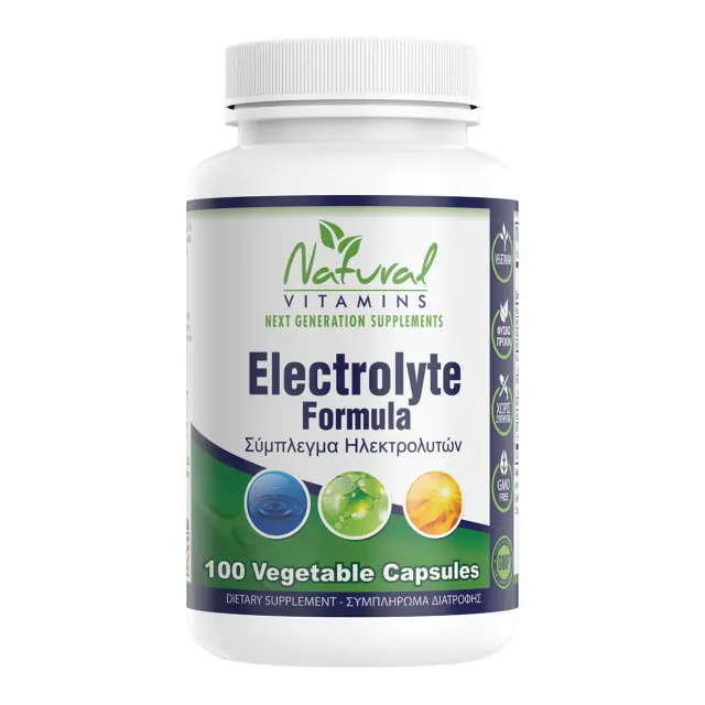 Natural Vitamins Electrolyte Formula Σύμπλεγμα Ηλεκτρολυτών 100 φυτικές κάψουλες