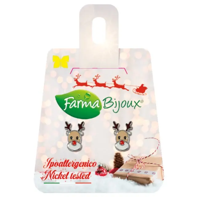 Farma Bijoux Υποαλλεργικά Σκουλαρίκια Ρούντολφ Ταρανδάκι
