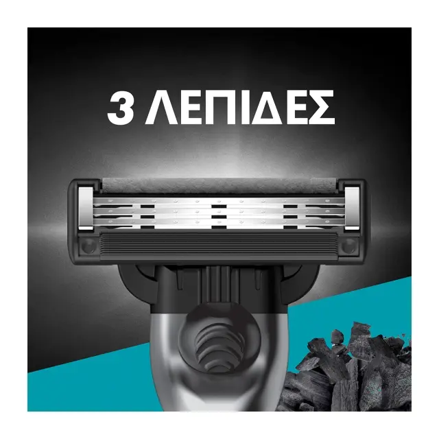 Gillette Mach 3 Ξυραφάκι με Ανταλλακτική Κεφαλή 3 Λεπίδων & Λιπαντική Ταινία 1 σετ 3