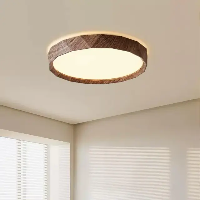 Stewehome Πλαφονιέρα Antik Ξύλο Σκούρο Καρυδί LED με Τηλεχειρισμό-καρυδιά 40x15x15 cm