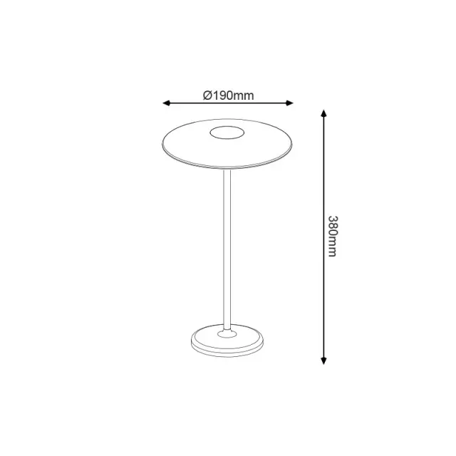AcaLight Offer LED SMD TABLE BATTERY LUMINAIRE 2W 260LM 83° 3.000K DARK GREY CRI80 IP54 2