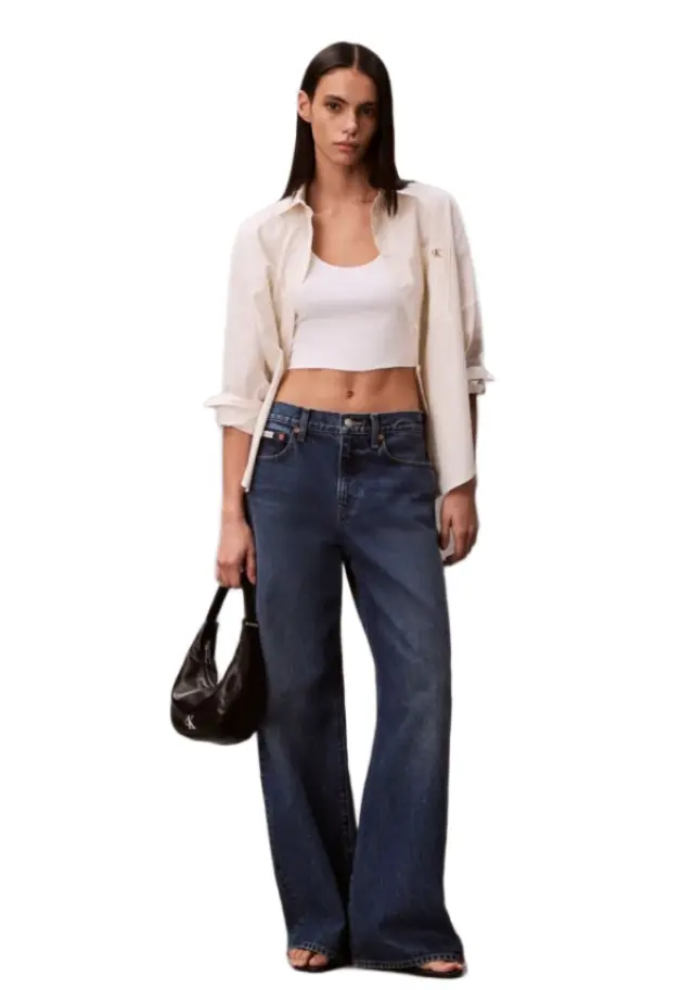 Calvin Klein γυναικείο παντελόνι τζιν wide leg LV047F727G-1