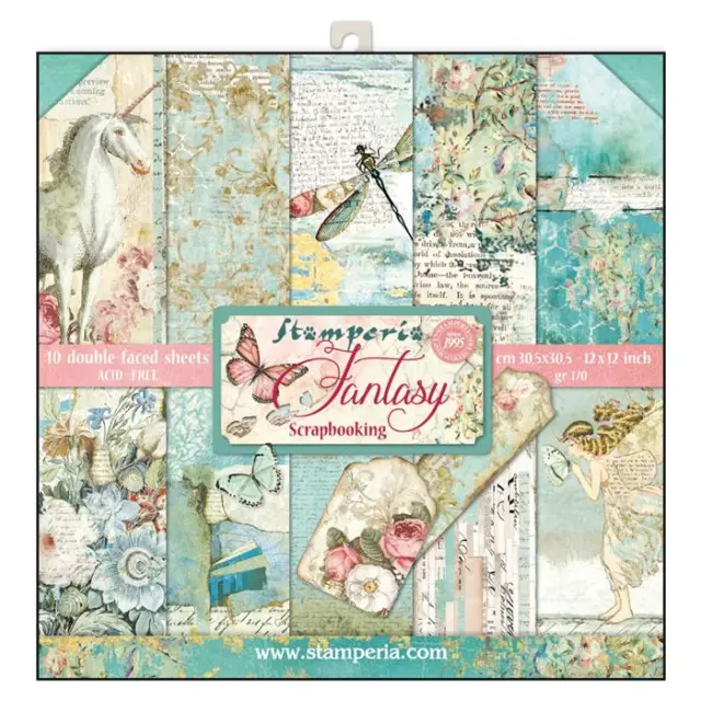 Σετ 10 Χαρτιά Scrapbooking Stamperia Διπλής Όψης - Wonderland - 30x30cm
