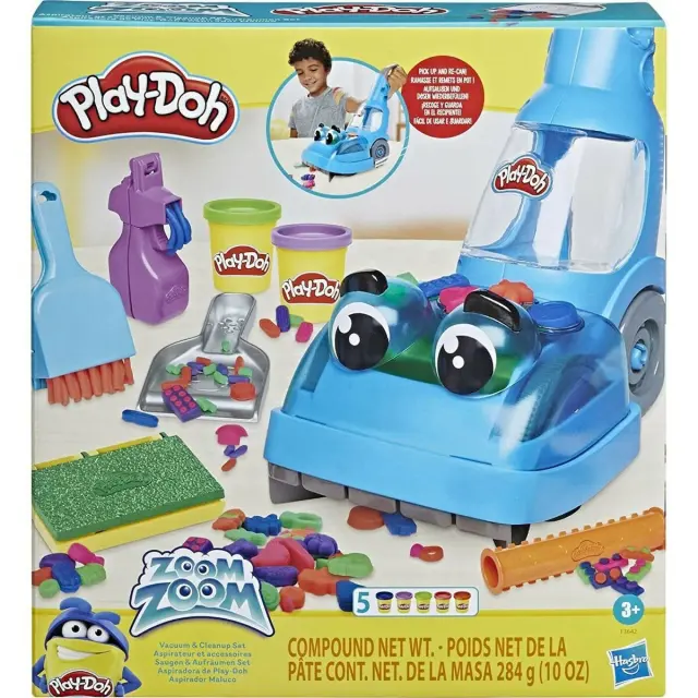 Hasbro Play-Doh Zoom Vacuum And Clean-Up Toy With 5 Colours F3642