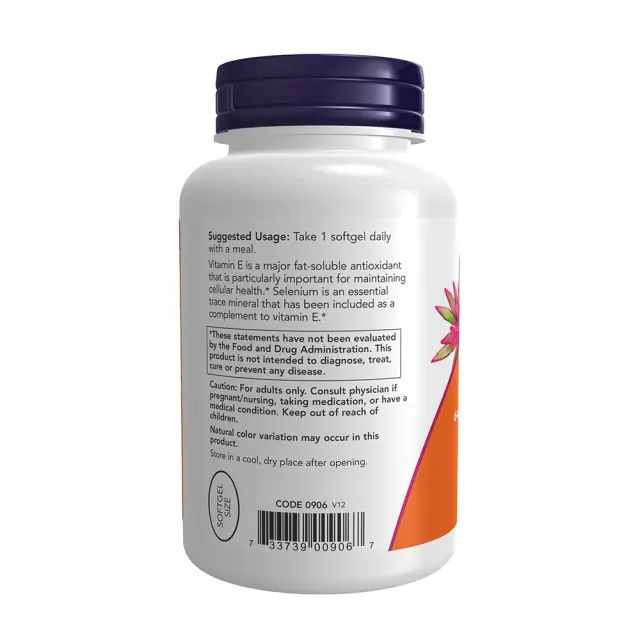 Now Foods Vitamin E-400iu Selenium 100 μαλακές κάψουλες 3