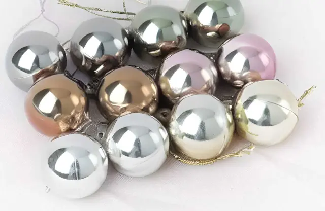 Σετ Χριστουγεννιάτικες μπάλες - 8cm - 12pcs - 326048 - Silver 2