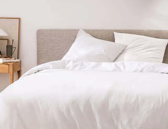 Σετ King Size Παπλωματοθήκη & 2 Μαξιλαροθήκες Meline Douceur d'intérieur από βαμβάκι 60TC, με διαστάσεις 240x260cm - White 1644993 3