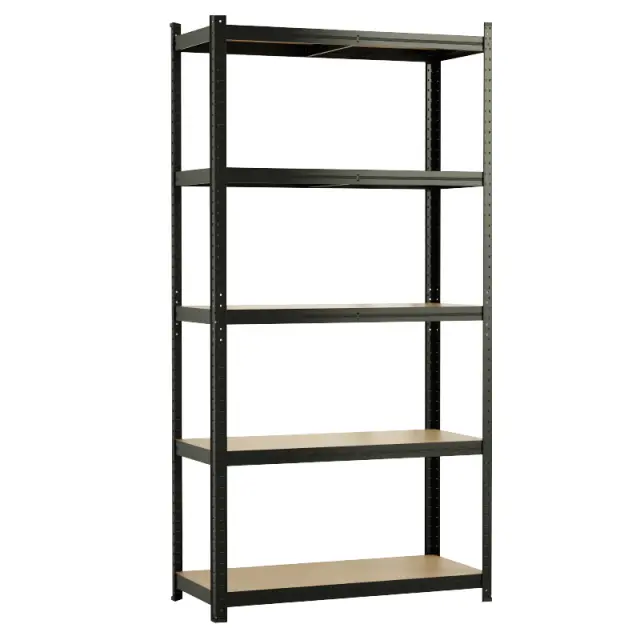 ΡΑΦΙΕΡΑ ΜΕΤΑΛΛΙΚΗ 90x40x180 ΜΑΥΡΗ 175kg 5 ΡΑΦΙΑ MDF 610416