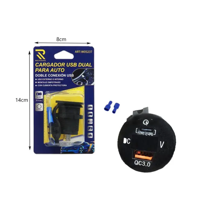 RCHANG Διπλή υποδοχή USB για το Αυτοκίνητο W10005 - Cargador USB Dual 0111668 2