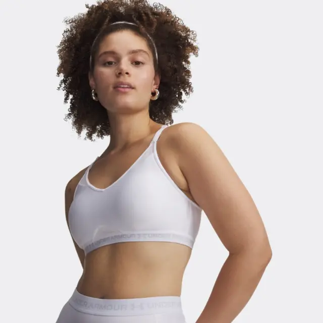 Under Armour Crossback Low Bra (1386424-102) - Λευκό