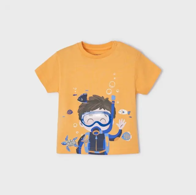 Baby 6 μηνών έως 4 ετών Μπλούζα κοντομάνικη play "scuba" μανταρίνι
