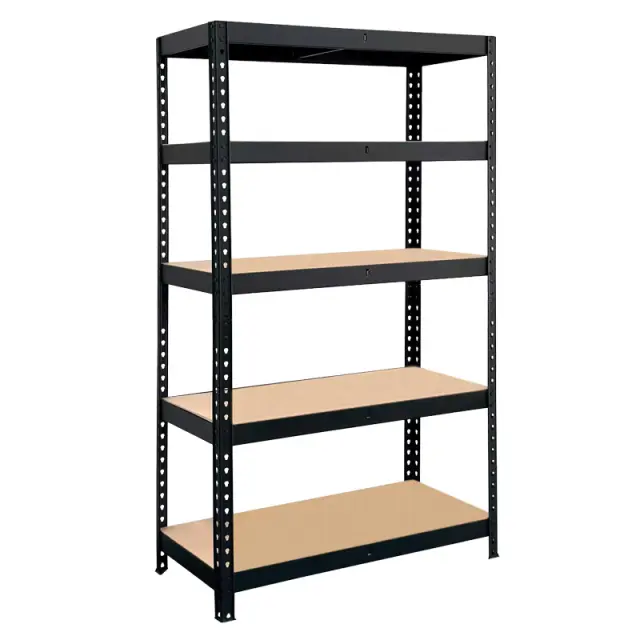 ΡΑΦΙΕΡΑ ΜΕΤΑΛΛΙΚΗ 120x40x180cm ΜΑΥΡΗ 210kg 5 ΡΑΦΙΑ MDF 610426