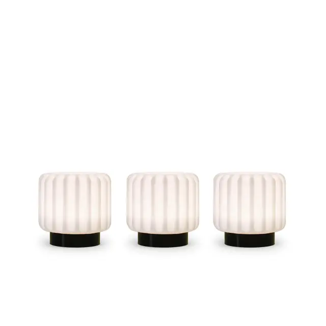 Atelier Pierre Dentelles Φωτιστικό Σετ 3τμχ 9cm x Ø 9cm Black